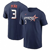 Men's Houston Astros #3 Jeremy Pena Navy 2025 City Connect Fuse Name & Number T-Shirt,baseball caps,new era cap wholesale,wholesale hats